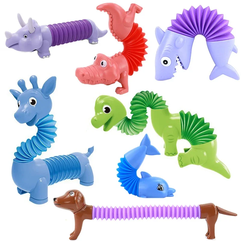 Kids Toys Dog - Dinosaur Telescopic Tubes Fidget Toys Cartoon