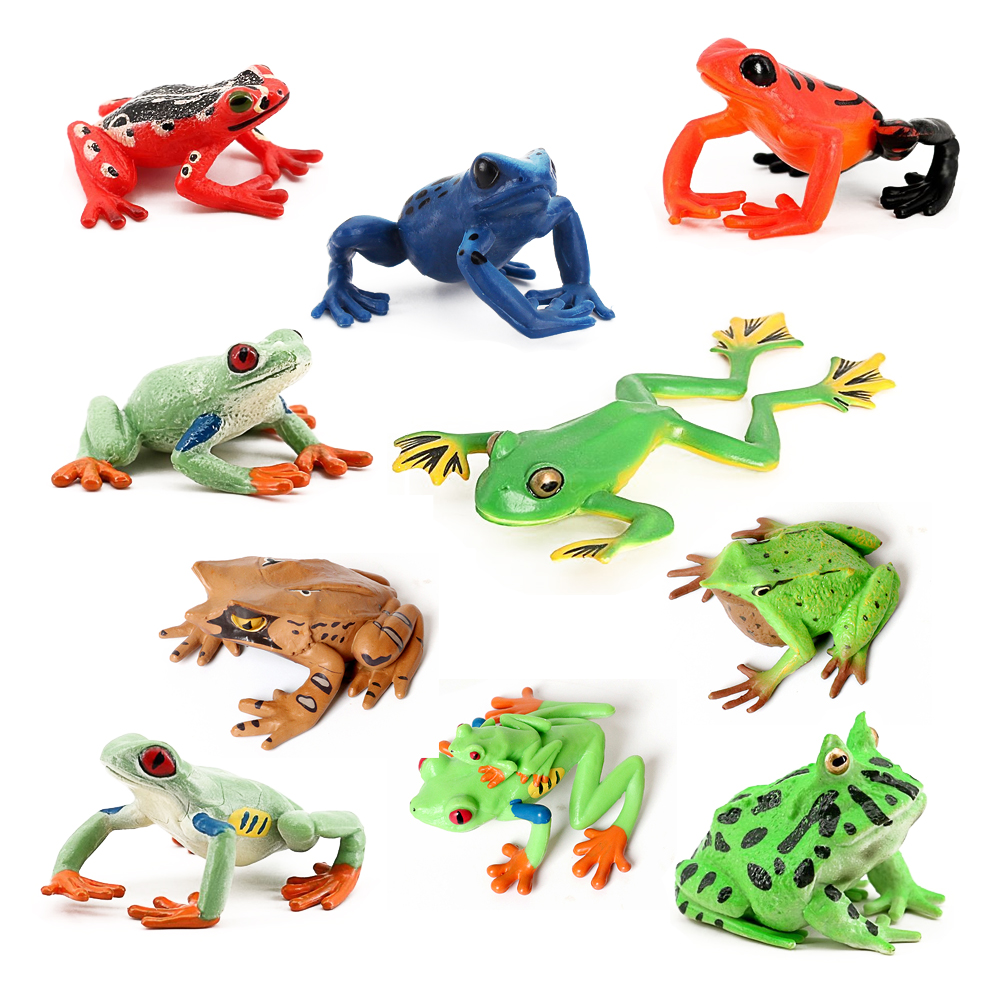 Kids Toys Under 1 Year - Rainforest Animals Frogs Figurines Tree Frog