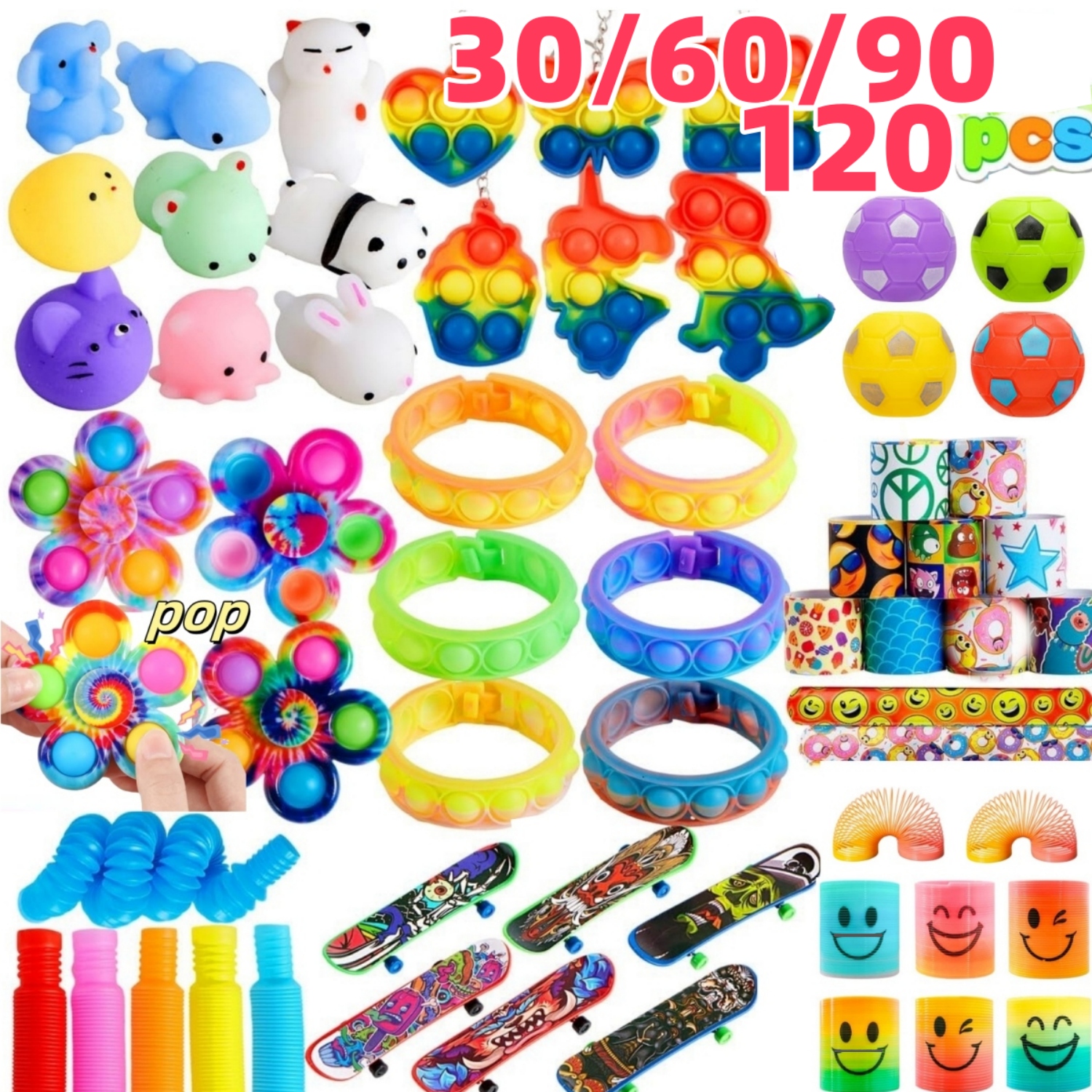 Kids' Toy - Bulk Pack of 30-120 Popular Fidget