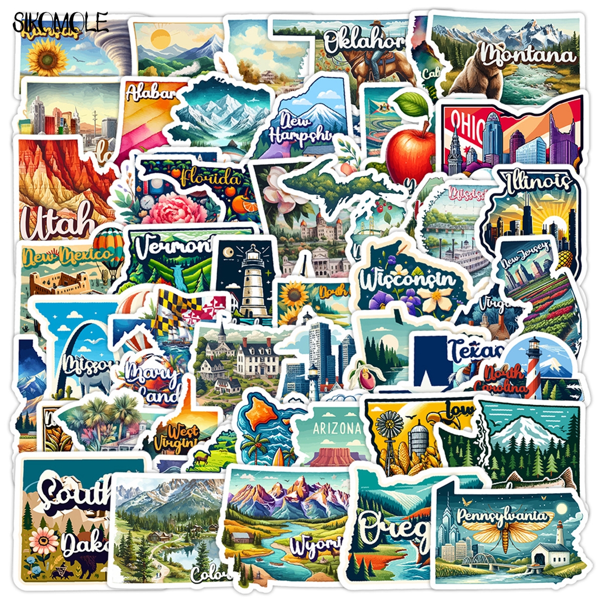 Kids Toys Clipart - 10/30/50PCS States Clipart Cute Stickers Aesthetic