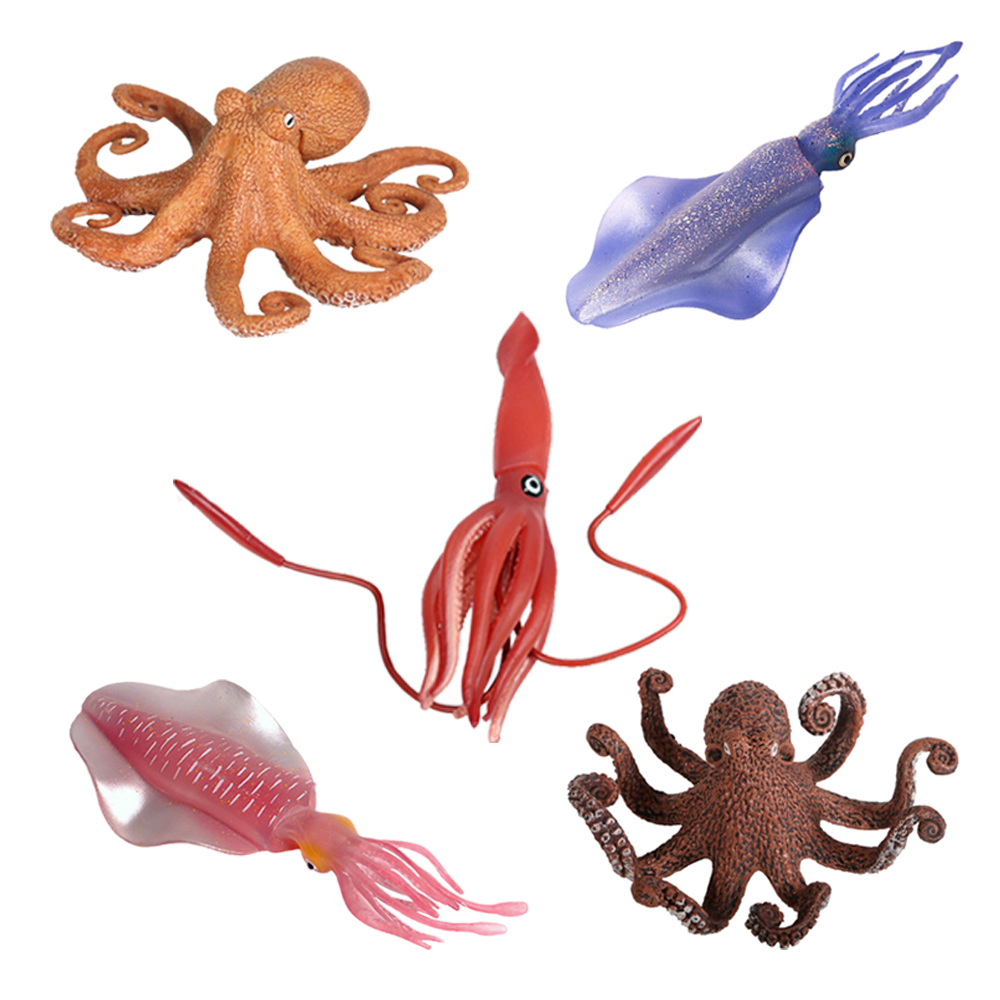 Kids Toys Under 1 Year - Marine Animals Plastic Octopus Inkfish Figures
