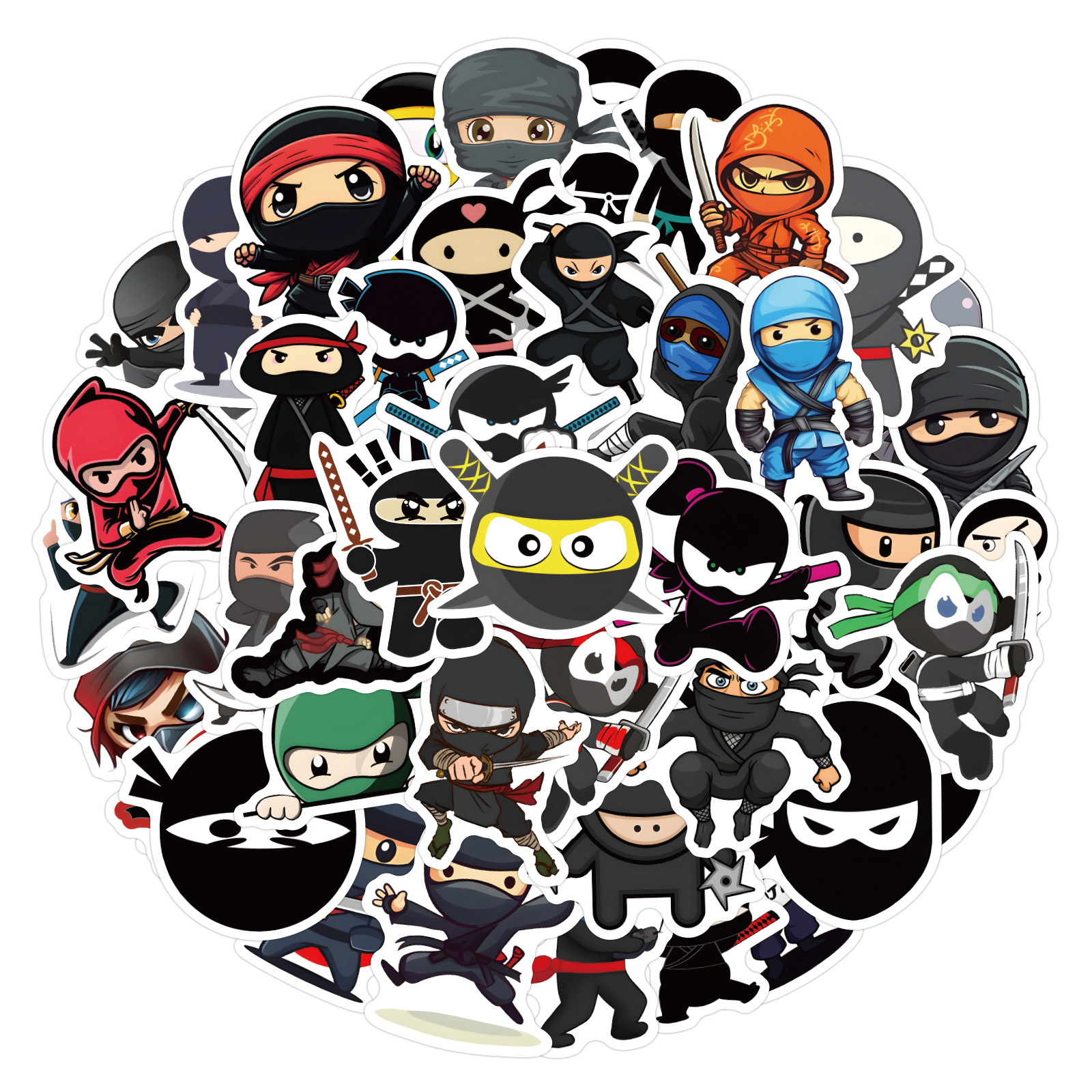 60PCS Ninja Samurai Cartoon Im - Kids Toys Cartoon Images ulasan dan harga