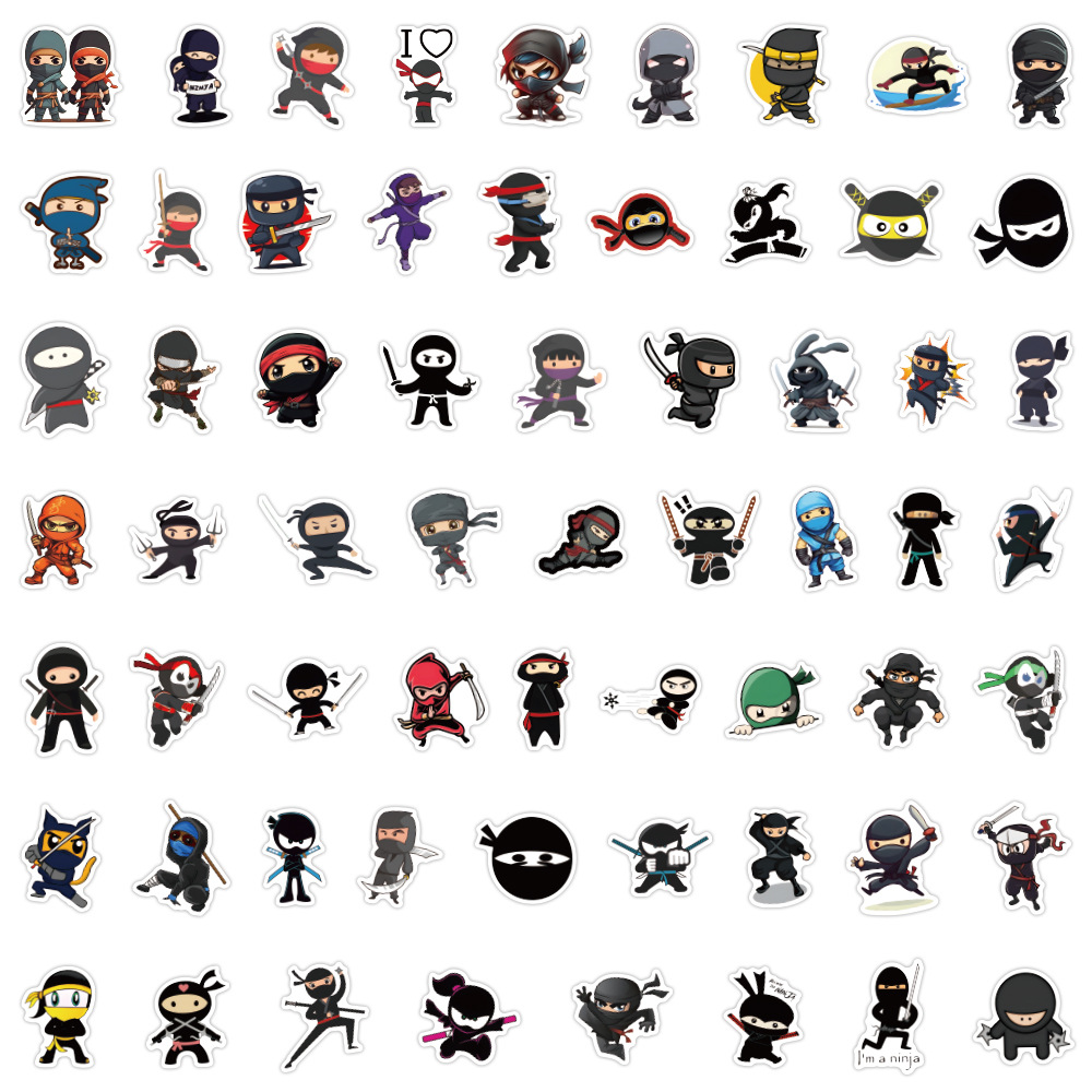 60PCS Ninja Samurai Cartoon Im - Kids Toys Cartoon Images ulasan dan harga