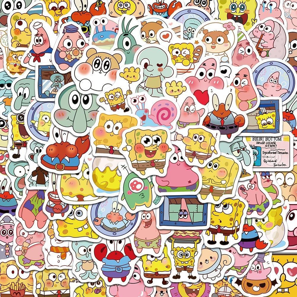 100pCS SpongeBob SquarePants S - Kids Toys Cartoon Images ulasan dan harga