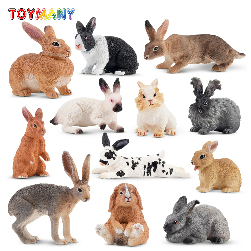 12Pcs Simulation Rabbit Farm A - Kids Toys Easter ulasan dan harga