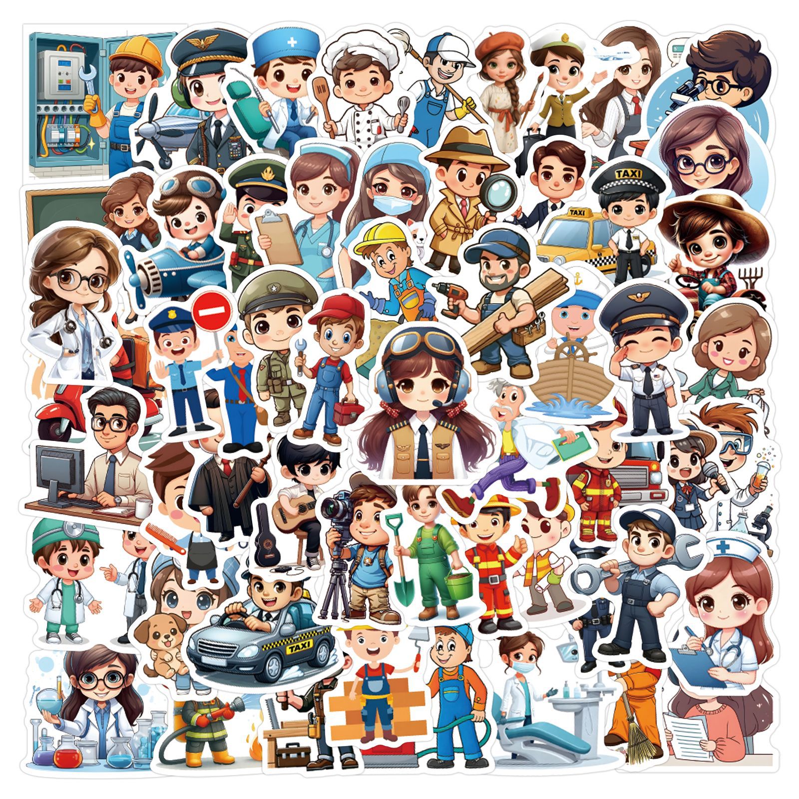 60PCS Career Work Career Stick - Kids Toys Cartoon Images ulasan dan harga