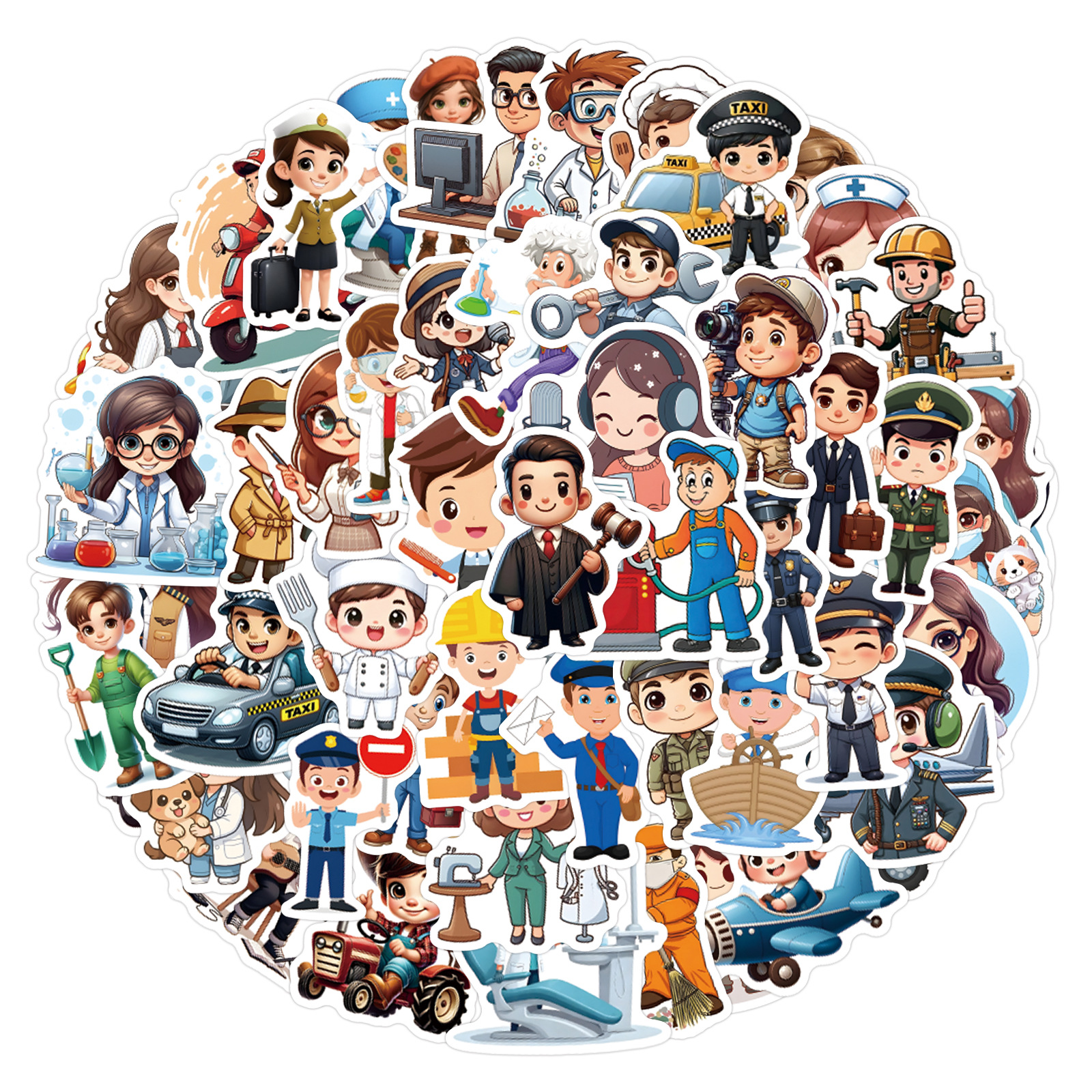 60PCS Career Work Career Stick - Kids Toys Cartoon Images ulasan dan harga