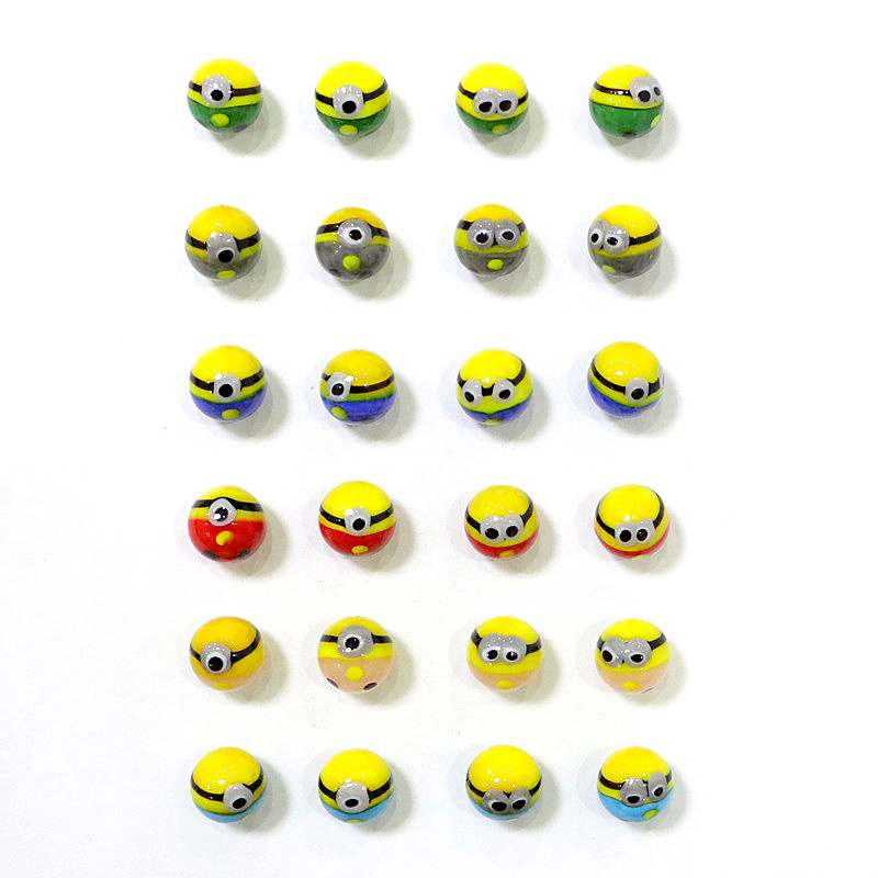24Pcs Cute Rare Glass Marbles  - Kids Toys Cartoon Images ulasan dan harga