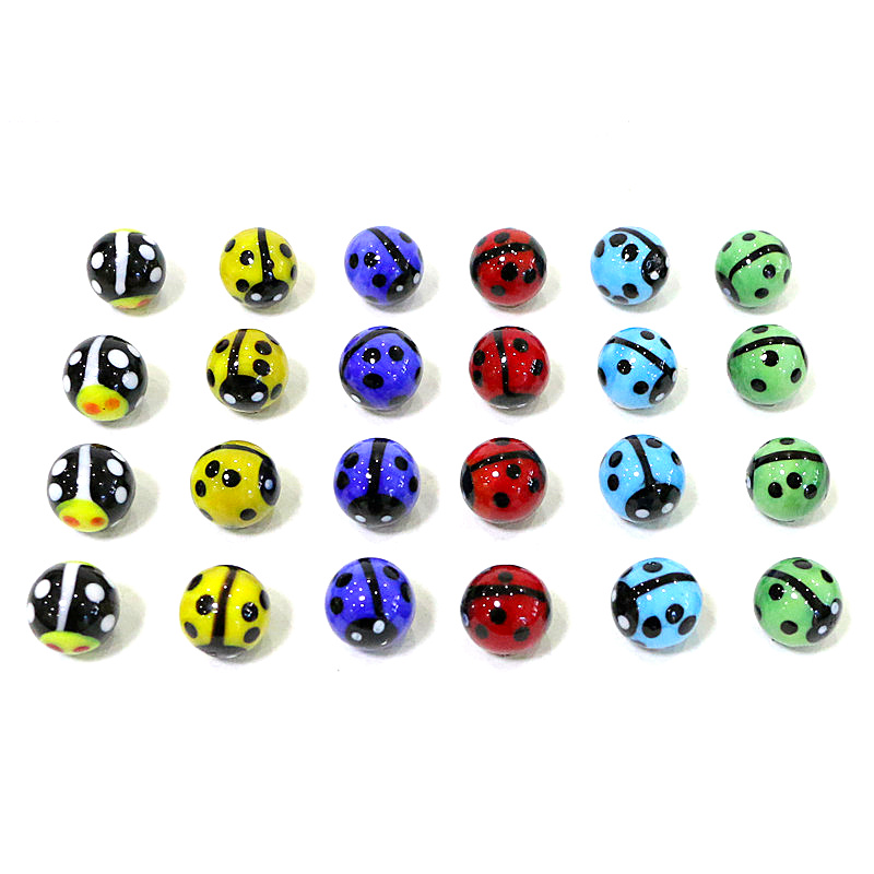 24Pcs Cute Rare Glass Marbles  - Kids Toys Cartoon Images ulasan dan harga