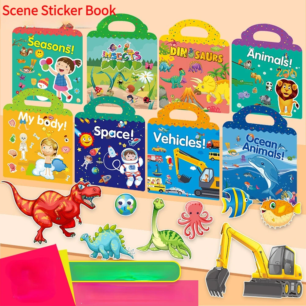 Kids Reusable Sticker Book Mul - Kids Toys 10 Year Old ulasan dan harga