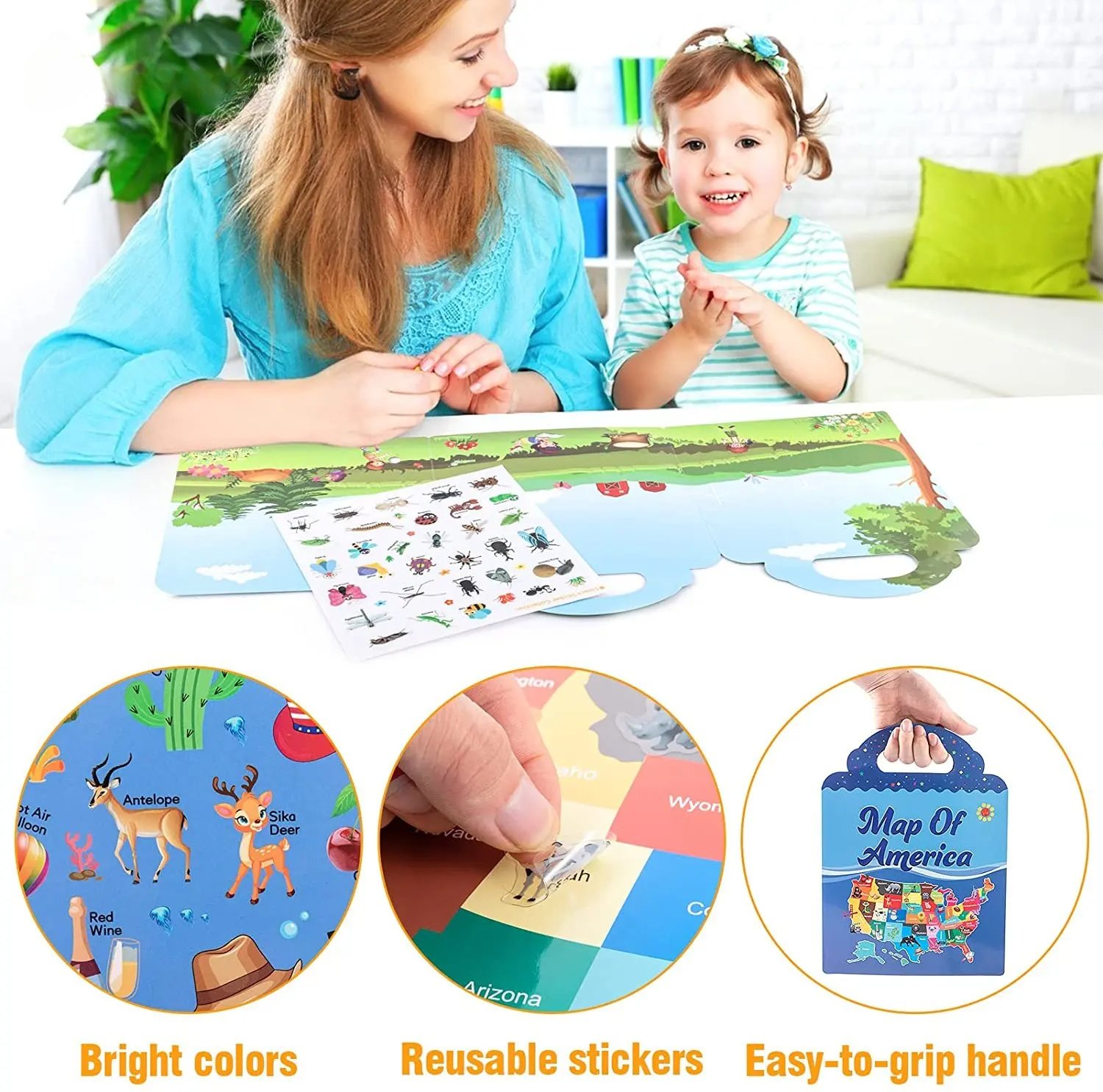 Kids Reusable Sticker Book Mul - Kids Toys 10 Year Old ulasan dan harga